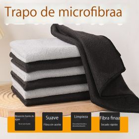 Venta caliente transfronteriza de trapos de microfibra negra limpieza multifuncional para el hogar vidrio de limpieza multifuncional sin arañazos, secado y humedad, toallas de absorción de agua fuerte, suministro directo al por mayor de textura global Hot sale trapos de microfibra negra limpieza doméstica vidrio de limpieza para el hogar, secado y humedad, toallas multifuncionales de absorción de agua de doble uso.