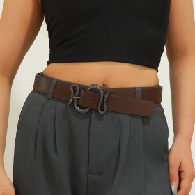 Cinturón marrón retro femenino 2025 nuevo cinturón de spicy Girl jeans accesorios de pantalón