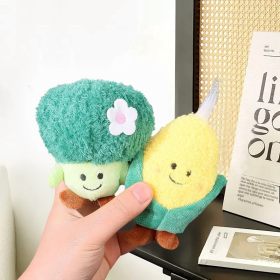Lindo y divertido muñeco vegetal, terciopelo, brócoli, maíz, cebolla, máquina de muñecas, colgante de muñecas, pequeño regalo