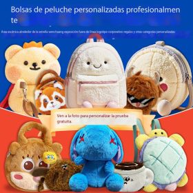 Mochilas de dibujos animados personalizadas muñecas mascota corporativa bolsos de peluche personalizados comida local de turismo cultural y logotipo
