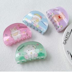 Jiarui hair Decoration acrílico Printing GRIP Cut Lovely Cartoon Fresh Girl Shark clip after Head Plate hair clip