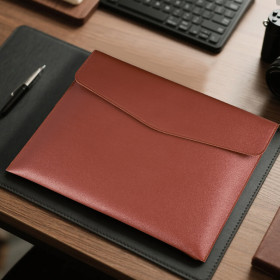 Bolsa de documentos de cuero comercial bolsa de archivos A4 información impermeable bolsa de almacenamiento portátil de gran capacidad