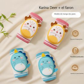 Los bebés se arrastran y protegen las rodillas. la protección contra las caídas de los niños se puede utilizar para que los bebés aprendan a caminar.