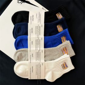 Calcetines masculinos calcetines de algodón puro calcetines de otoño e invierno hombres calcetines de tubo medio bordados letras calcetines masculinos calcetines deportivos desodorantes calcetines sin hueso