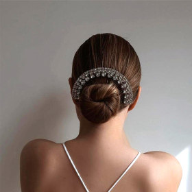 Joyas transfronterizas europeas y americanas de lujo ligero, aleación sensorial de alta gama peinado con diamantes completos retro barroco novia boda accesorios para el cabello fs005 - 1 fs005 - 2