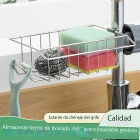 Estante de grifo de acero inoxidable, cocina, lavavajillas domésticos, estante de trapos, lavabo transfronterizo, estante de drenaje de tela de limpieza