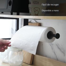 Estantes de papel enrollado de acero inoxidable sin perforación, armarios colgantes en la pared con estantes de toallas de papel amortiguadoras, estantes de película plástica de cocina transfronteriza de Amazon