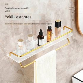 Baño yakli estante de objetos, baño sin toallas perforadas estante de esquina, cocina estante de almacenamiento multifuncional de lujo ligero
