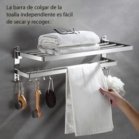 Estante de toallas de baño sin perforación, estante de toallas de baño, estante de toallas de baño plegables de acero inoxidable, fabricante de colgantes de baño colgantes de pared transfronterizos