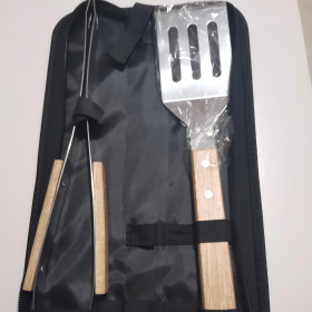 KJ - 22. juego de 2 piezas de mango de roble en bolsa de tela