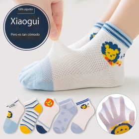 Calcetines para niños pequeños calcetines para niños calcetines de primavera y verano calcetines de algodón de malla transpirable para niños pequeños calcetines de algodón peinados de primavera y otoño MJ - c25061
