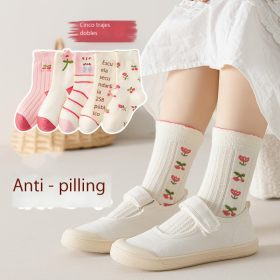 Calcetines para niños pequeños calcetines para niñas calcetines suaves de lana larga algodón absorción de sudor transpirable alta elasticidad Luo Kou lindo calcetines de princesa de dibujos animados MJ - c25065