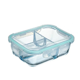 3 cajas frescas separadas loncheras resistentes al calor por microondas 22,5 * 16,9 * 7,5 cm - JY - 0019